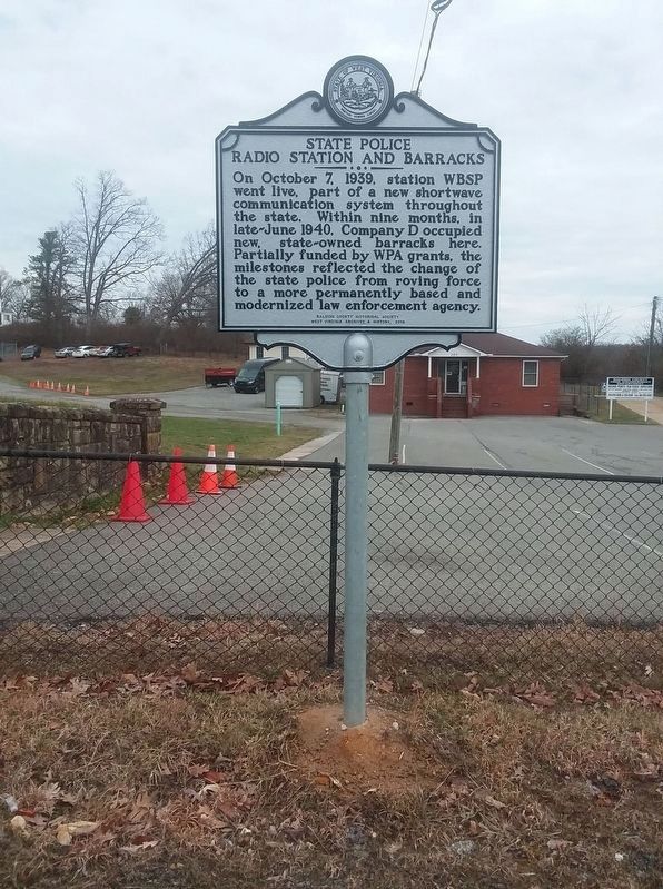 State Police Radio Station And Barracks Marker image. Click for full size.