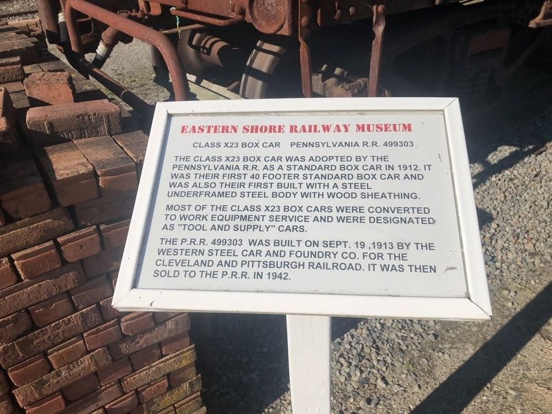 Class X23 Box Car Marker. Click for full size. Class X23 Box Car Marker image. Click for full size.