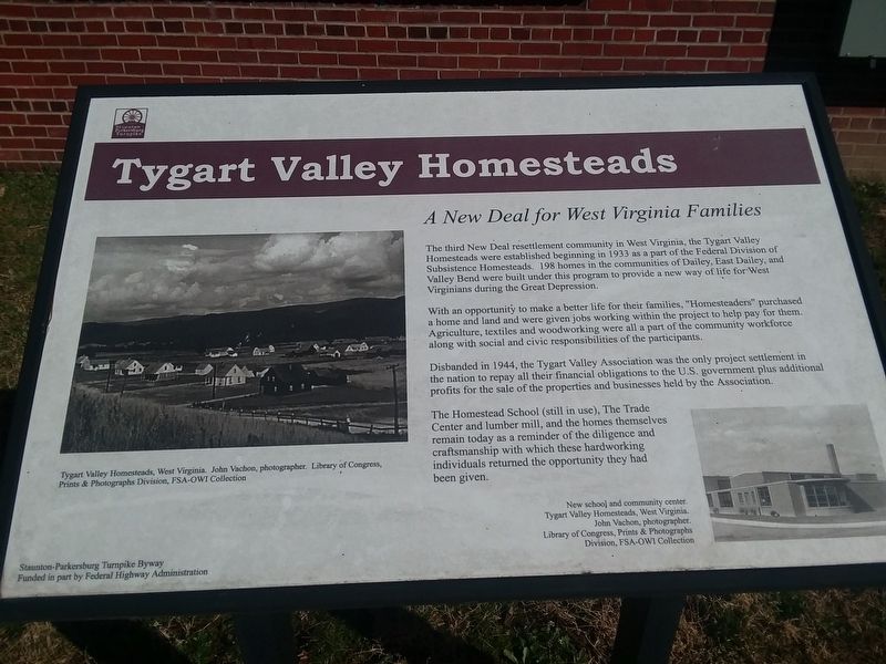 Tygart Valley Homesteads Marker image. Click for full size.