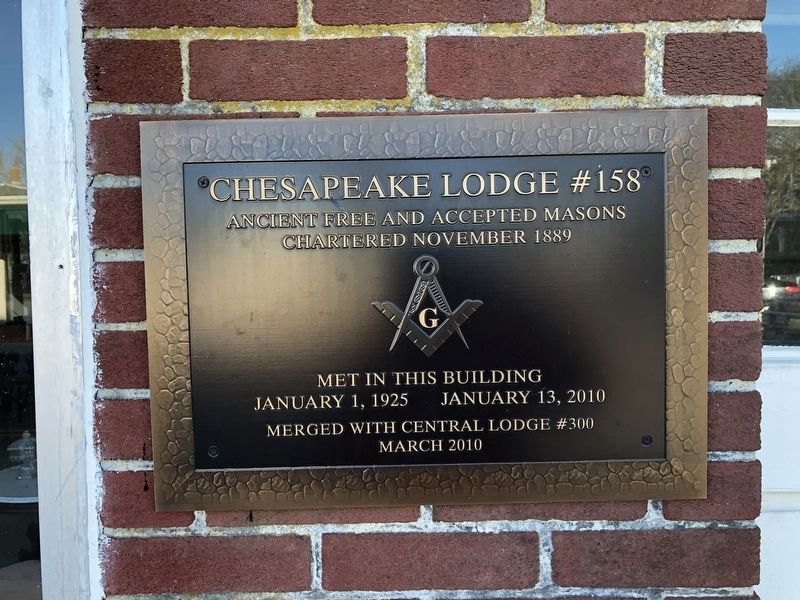 Chesapeake Lodge #158 Marker image. Click for full size.