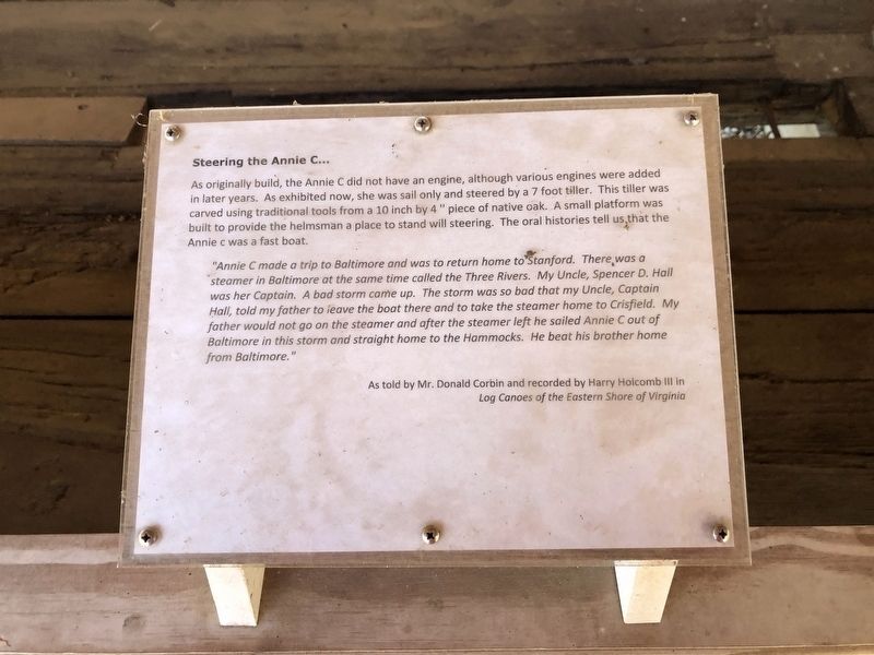 Steering the Annie C� Marker image. Click for full size.