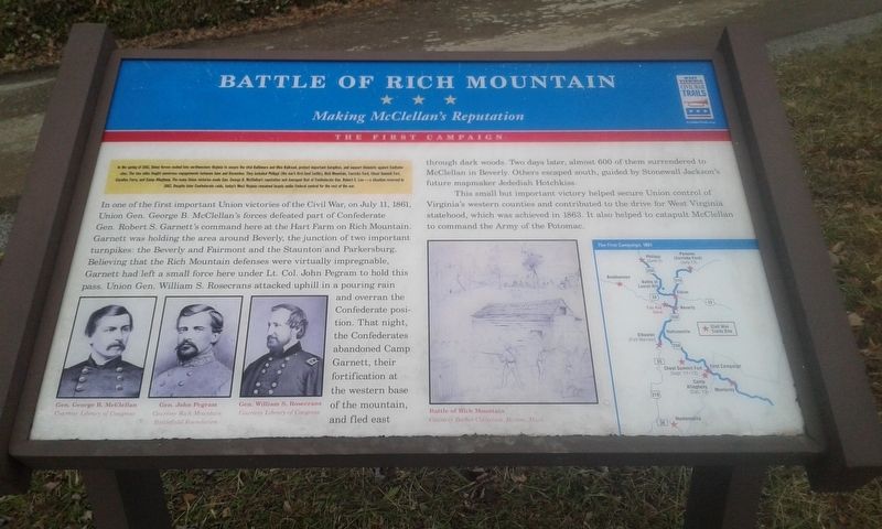 Battle Of Rich Mountain Marker image. Click for full size.