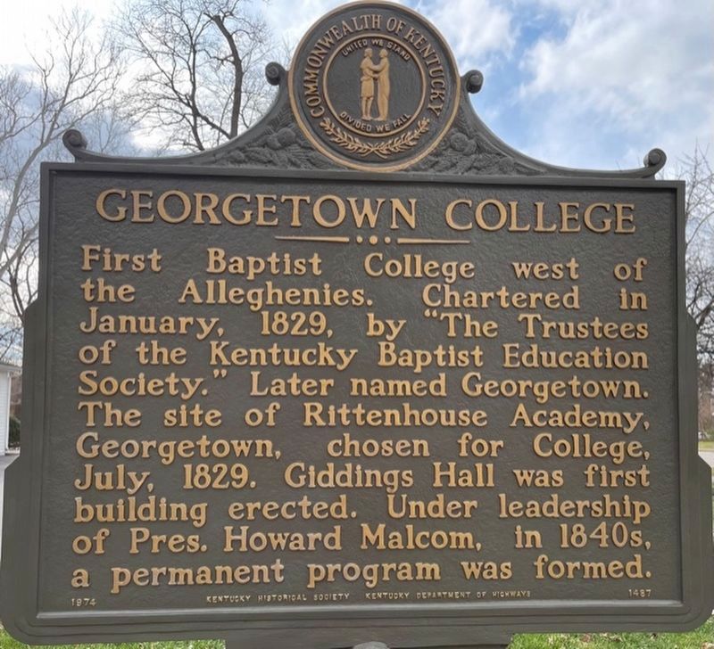 Georgetown College Marker image. Click for full size.