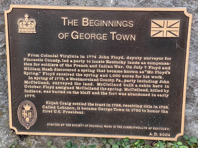 The Beginnings of George Town Marker image. Click for full size.