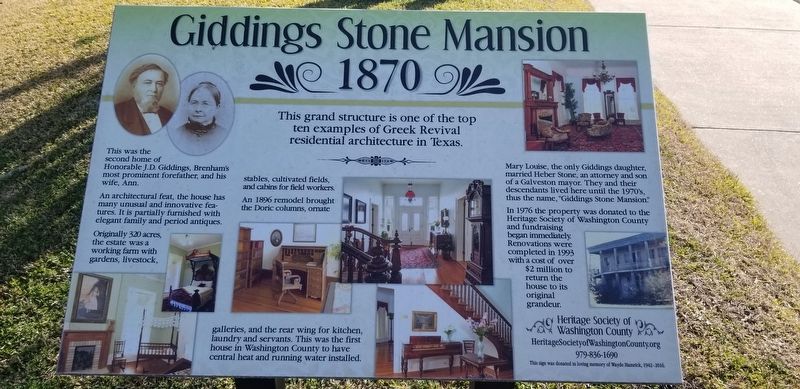 Giddings Stone Mansion 1870 Marker image. Click for full size.