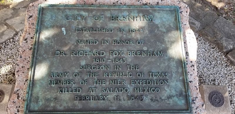 City of Brenham Marker. Click for full size. City of Brenham Marker image. Click for full size.