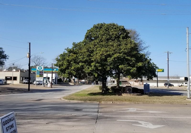 The view of the City of Brenham Marker from the road image. Click for full size.