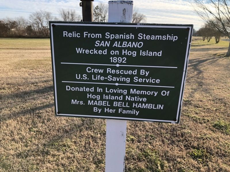 Relic from Spanish Steamship Marker. Click for full size. Relic from Spanish Steamship Marker image. Click for full size.