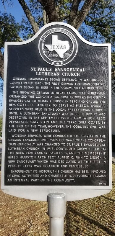 St. Paul�s Evangelical Lutheran Church Marker image. Click for full size.