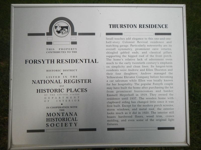 Thurston Residence Marker image. Click for full size.