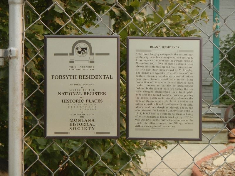 Bland Residence Marker image. Click for full size.