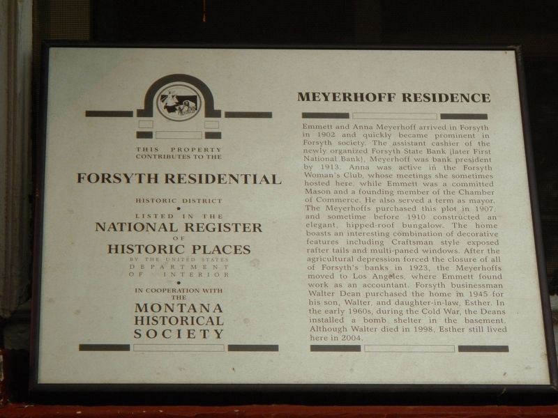 Meyerhoff Residence Marker image. Click for full size.