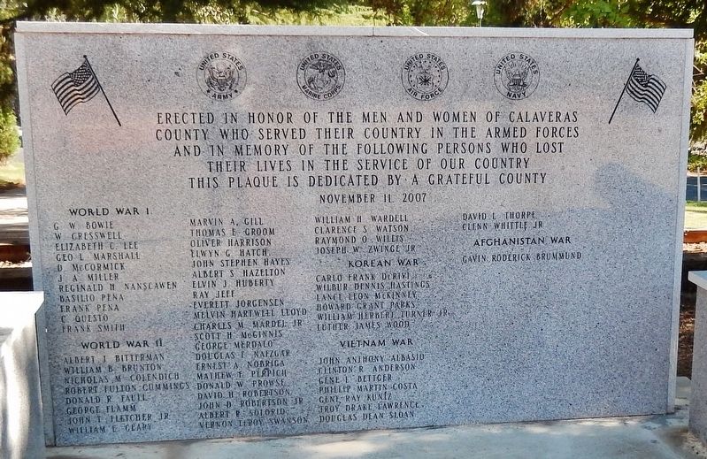 Calaveras County War Memorial image. Click for full size.