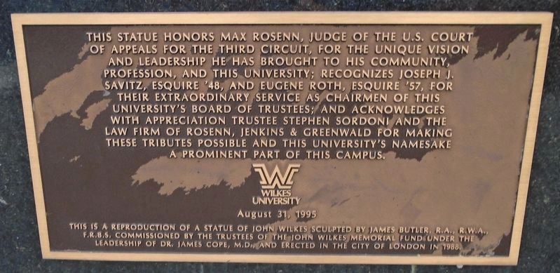 John Wilkes Monument Dedication Marker image. Click for full size.