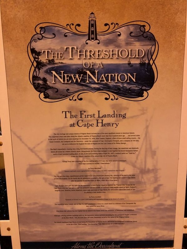 The Threshold of a New Nation Marker [Center panel] image. Click for full size.