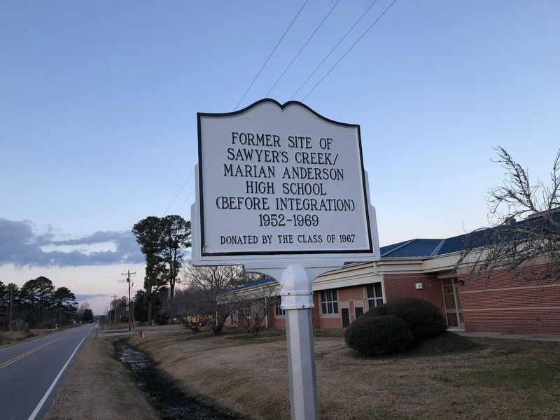 Former Site of Sawyer's Creek / Marian Anderson High School Marker image. Click for full size.