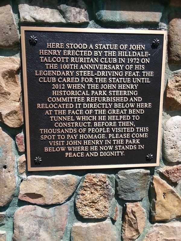 Here Stood a Statue of John Henry Marker. Click for full size. Here Stood a Statue of John Henry Marker image. Click for full size.