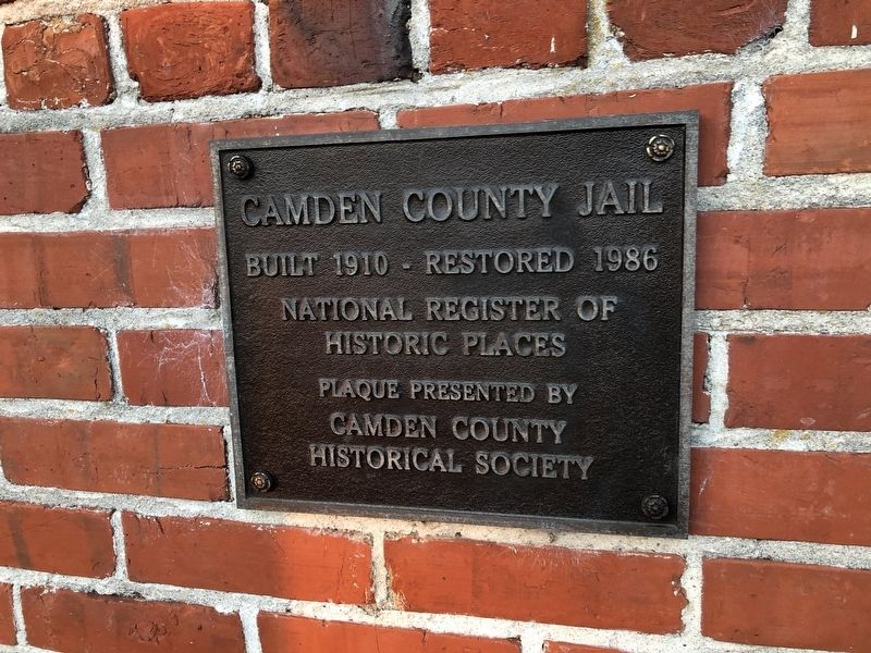 Camden County Jail Marker image. Click for full size.