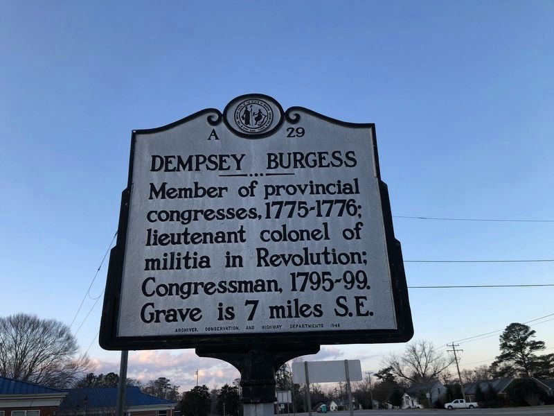 Dempsey Burgess Marker image. Click for full size.