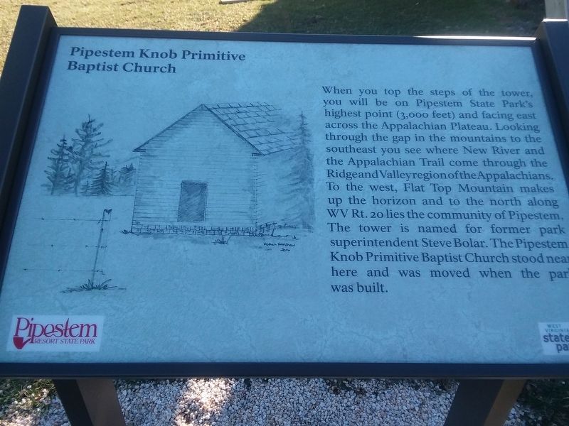 Pipestem Knob Primitive Baptist Church Marker. Click for full size. Pipestem Knob Primitive Baptist Church Marker image. Click for full size.