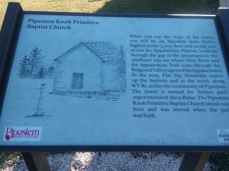 Pipestem Knob Primitive Baptist Church Marker image. Click for full size.