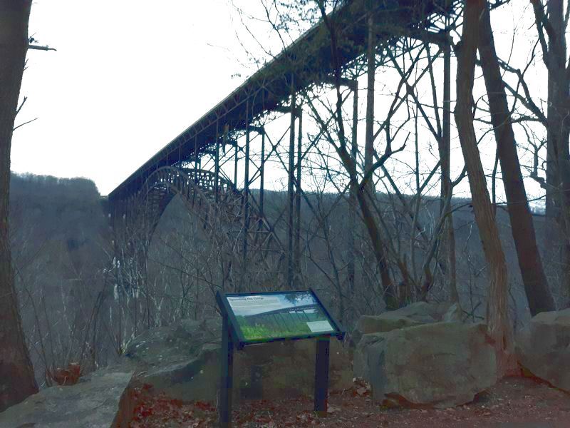 Spanning the Gorge Marker, winter View image. Click for full size.
