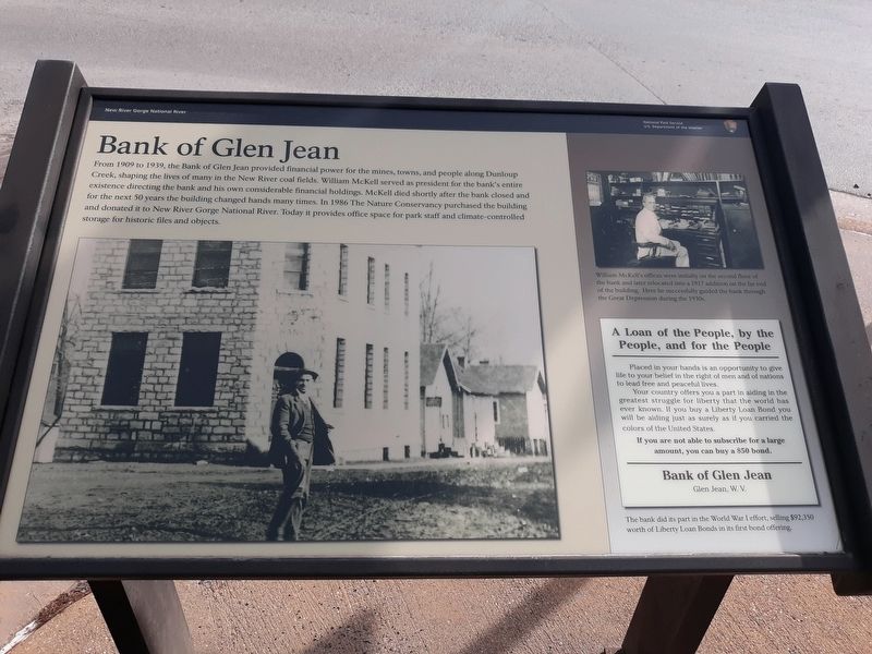 Bank of Glen Jean Marker image. Click for full size.