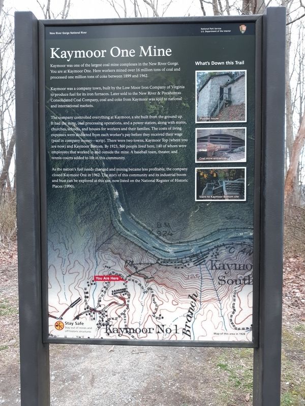 Kaymoor One Mine Marker. Click for full size. Kaymoor One Mine Marker image. Click for full size.