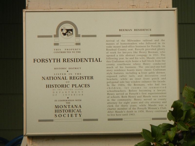 Beeman Residence Marker image. Click for full size.