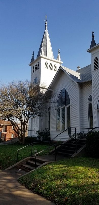 Brenham Presbyterian Church and Marker image. Click for full size.