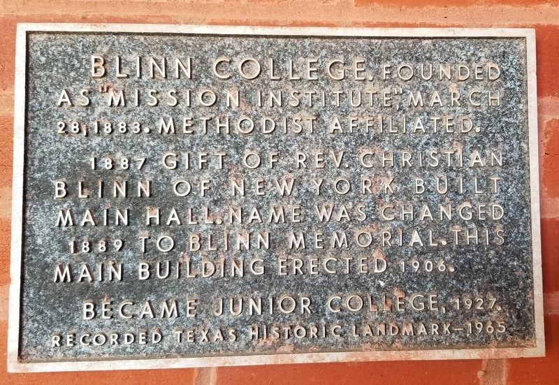 Blinn College Marker image. Click for full size.