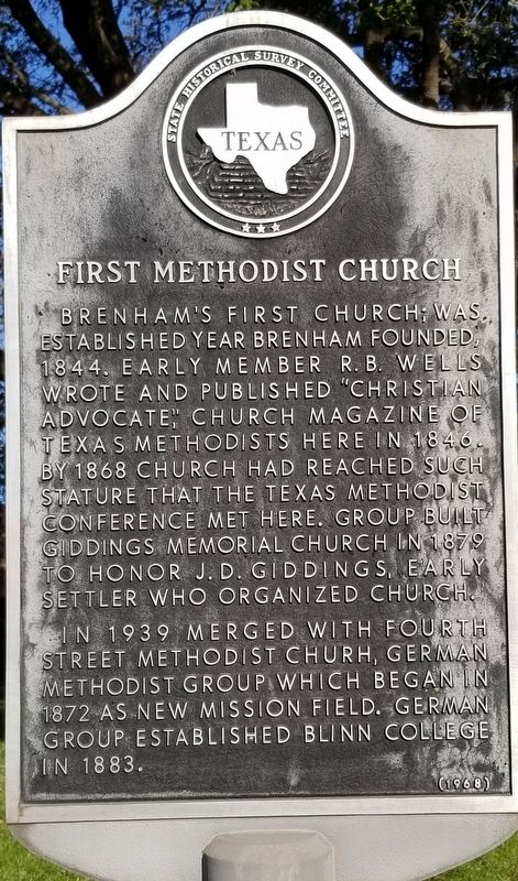 First Methodist Church Marker. Click for full size. First Methodist Church Marker image. Click for full size.