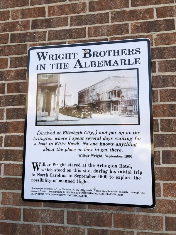 Wright Brothers in the Albemarle Marker image. Click for full size.