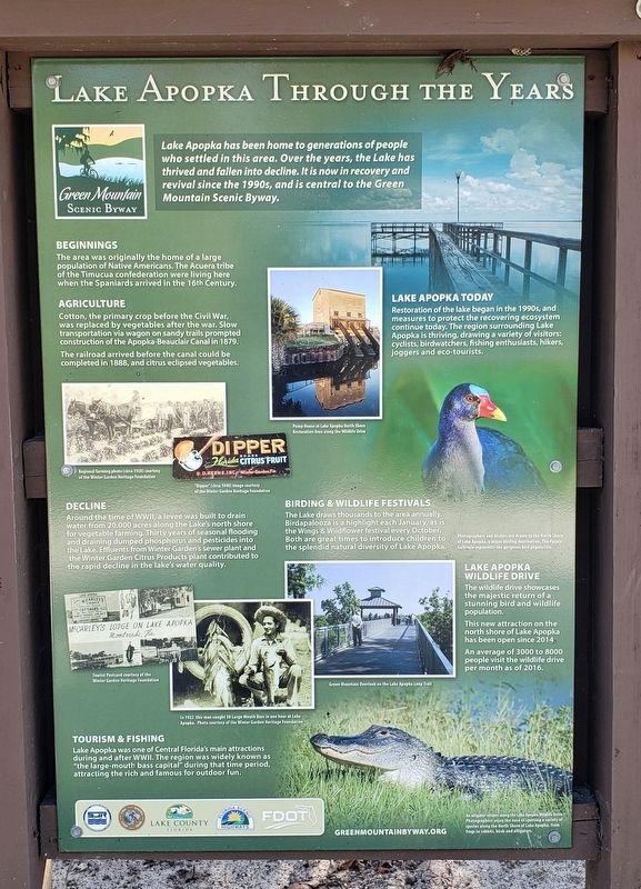 Lake Apopka Through the Years Marker image. Click for full size.