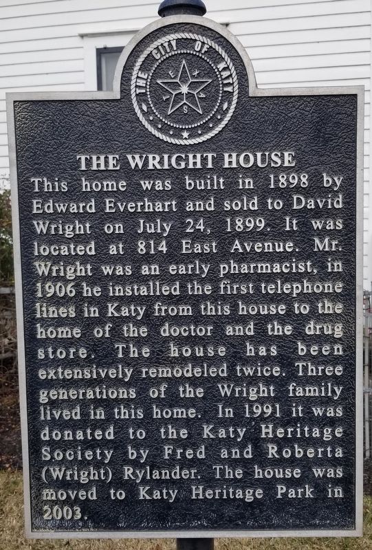 The Wright House Marker image. Click for full size.