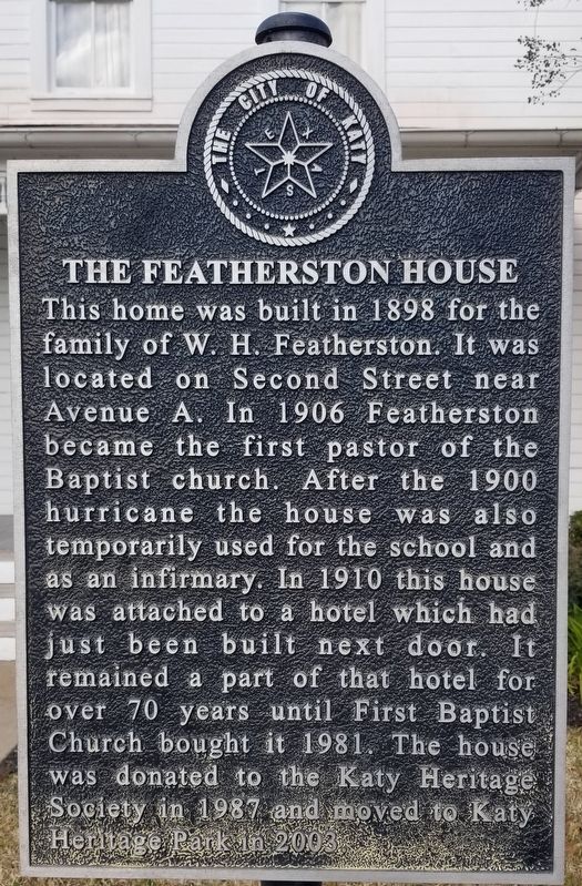 The Featherston House Marker image. Click for full size.