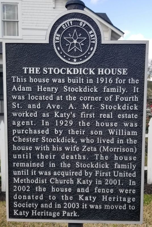 The Stockdick House Marker. Click for full size. The Stockdick House Marker image. Click for full size.