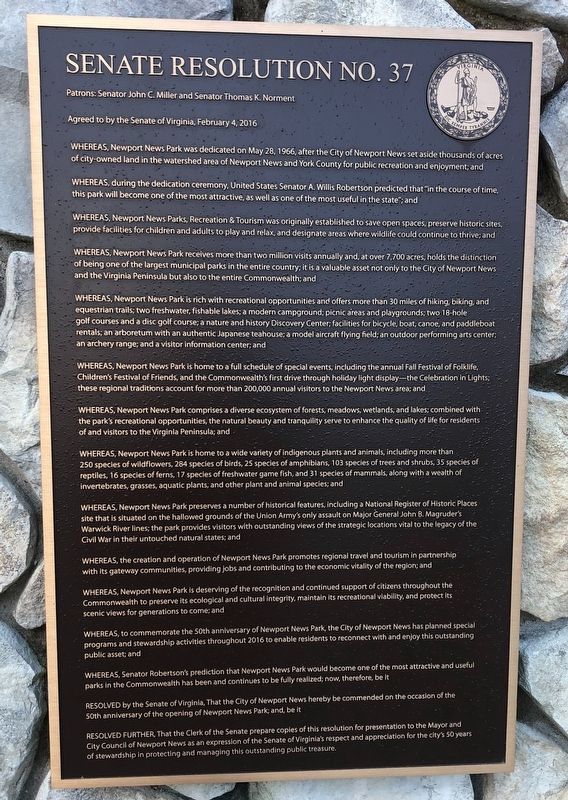 Newport News Park Marker image. Click for full size.