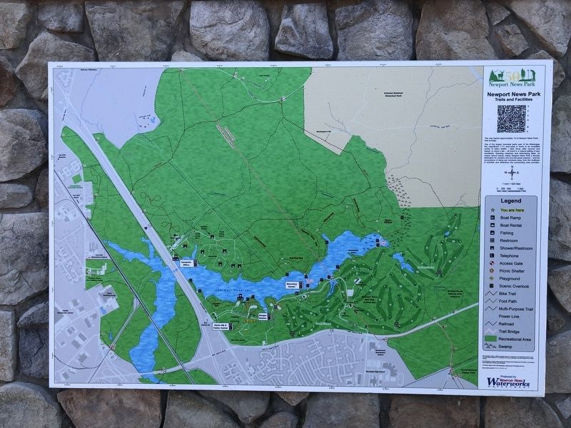 Newport News Park Trails and Facilities Map image. Click for full size.