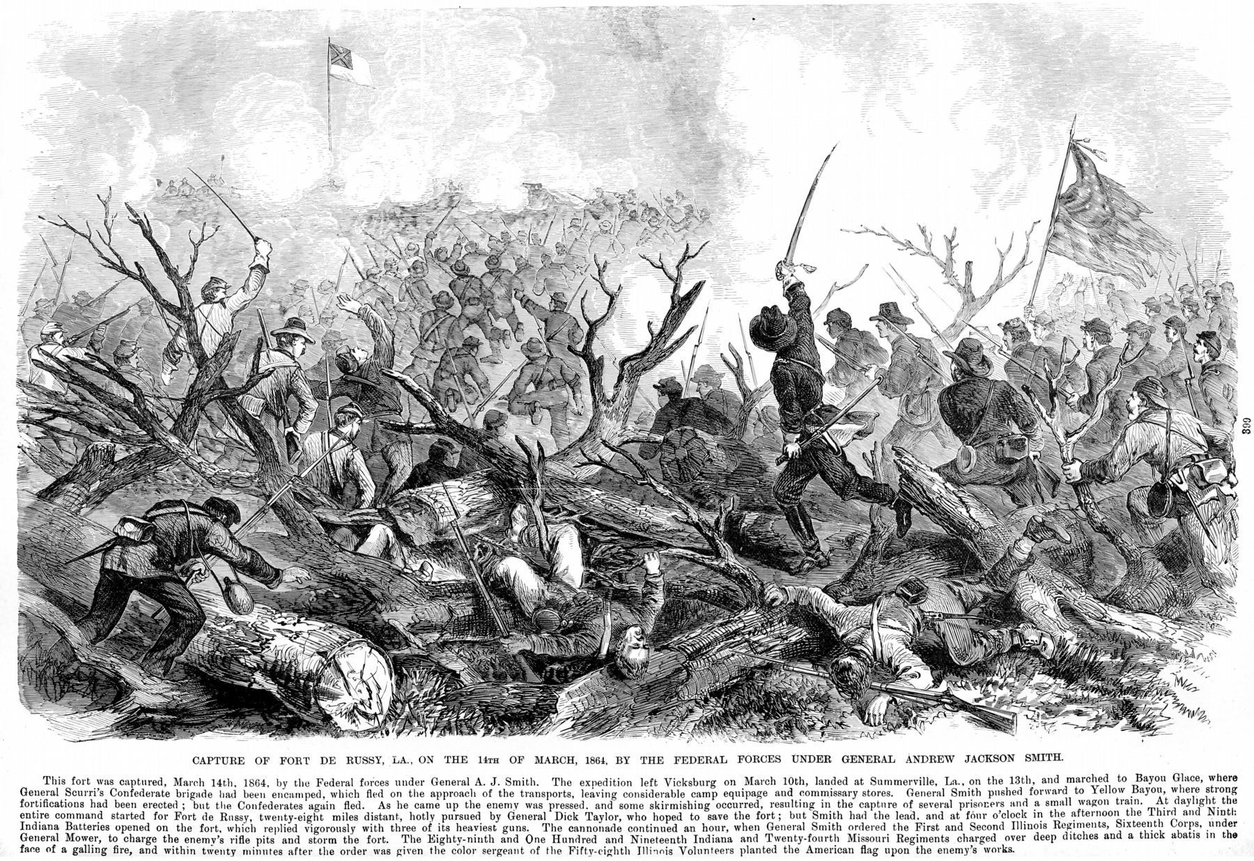 Capture of Fort De Russy, La. on the 14th of March 1864 image. Click for full size.