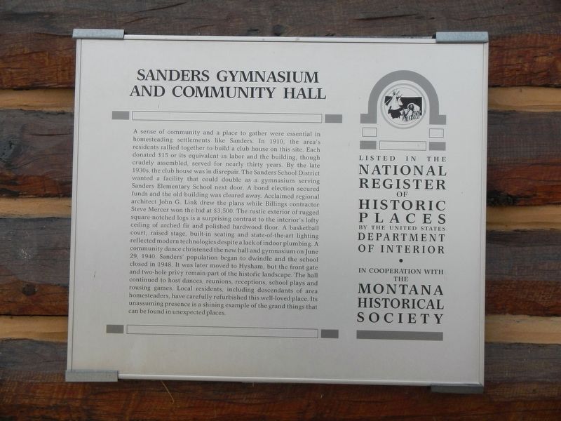 Sanders Gymnasium Marker image. Click for full size.