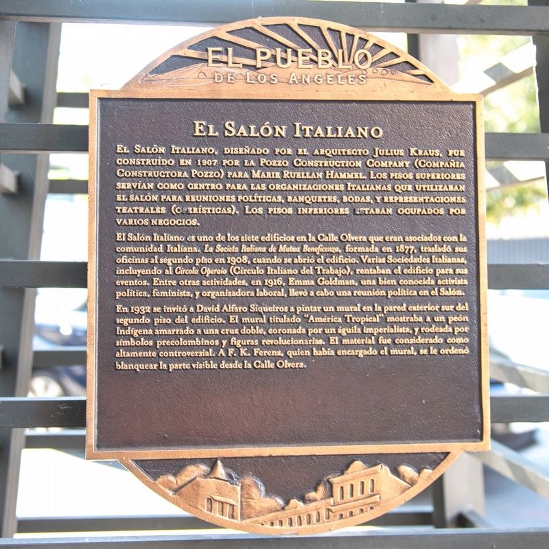 El Salón Italiano Marker. Click for full size. El Salón Italiano Marker image. Click for full size.