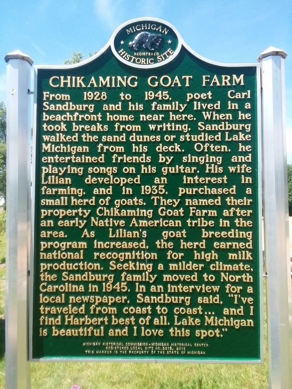 Chikaming Goat Farm Marker image. Click for full size.