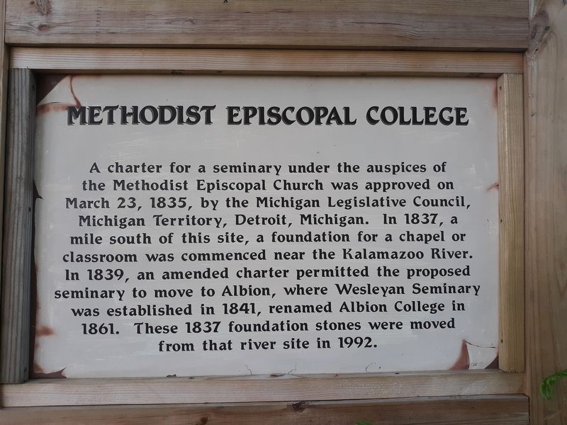 Methodist Episcopal College Marker image. Click for full size.
