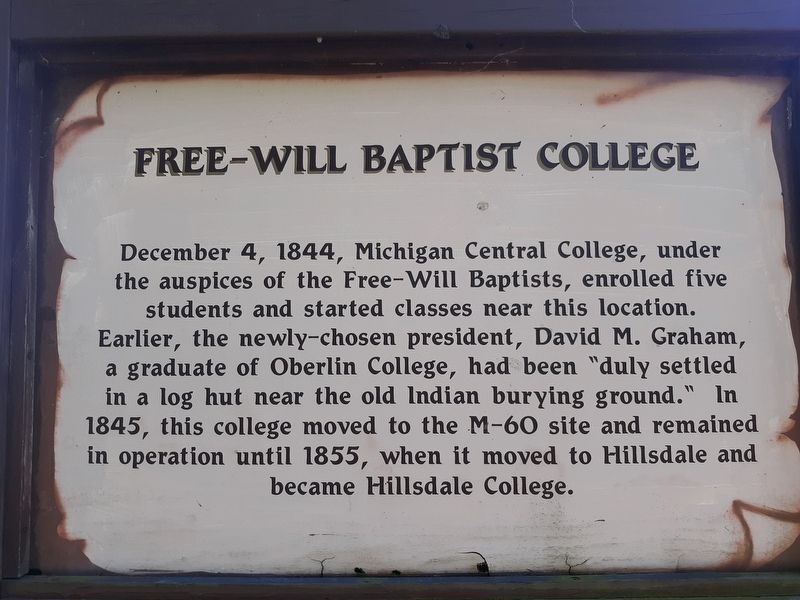 Free-Will Baptist College Marker image. Click for full size.