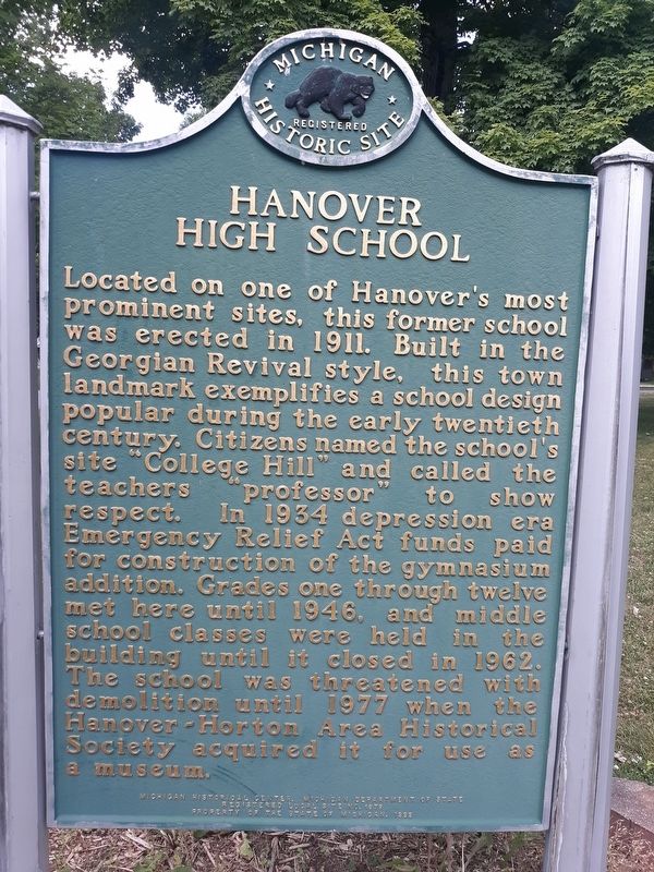 Hanover High School Marker image. Click for full size.