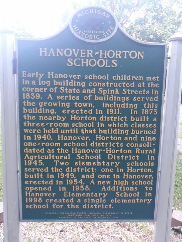 Horton-Hanover Schools Marker image. Click for full size.