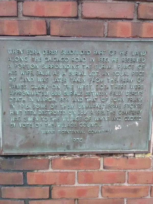 Old Wayne Cemetery Marker image. Click for full size.