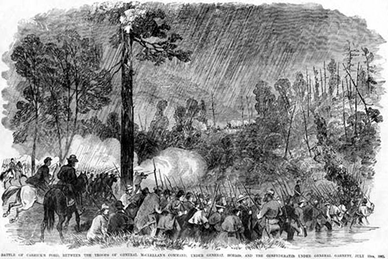 The Battle of Corrick's Ford. Click for full size. The Battle of Corrick's Ford image. Click for full size.