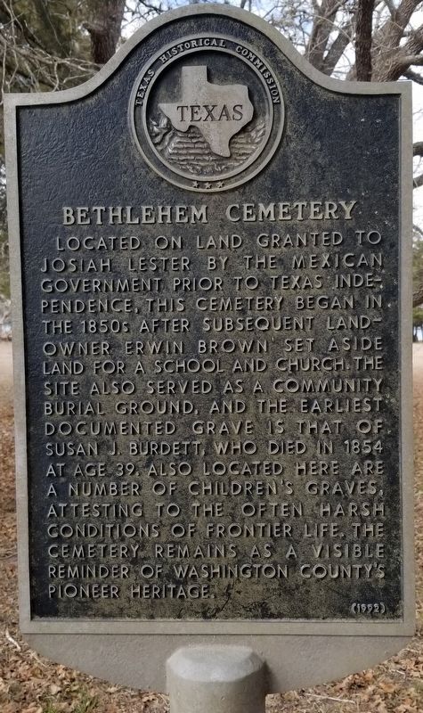 Bethlehem Cemetery Marker image. Click for full size.